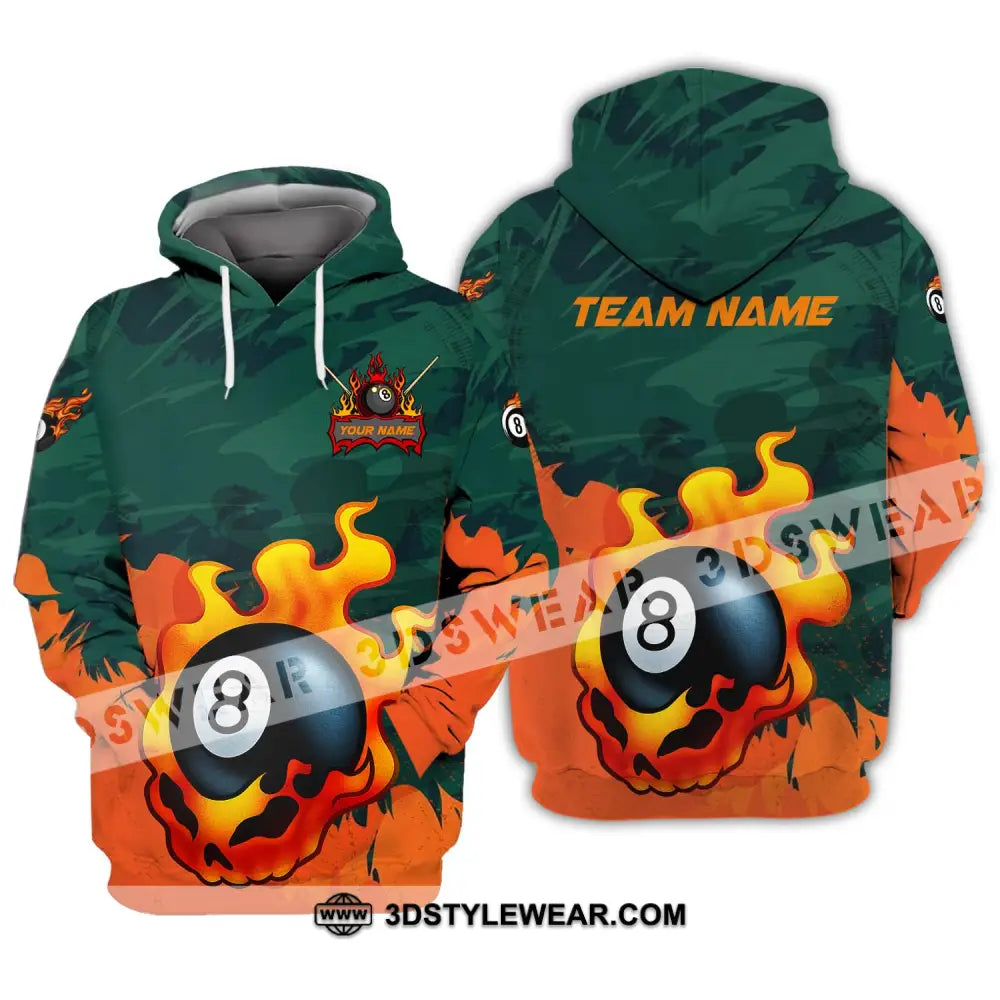 Unisex Shirt - Custom Name And Team Sport Billiard Ball No 8 Hoodie / S T-Shirt