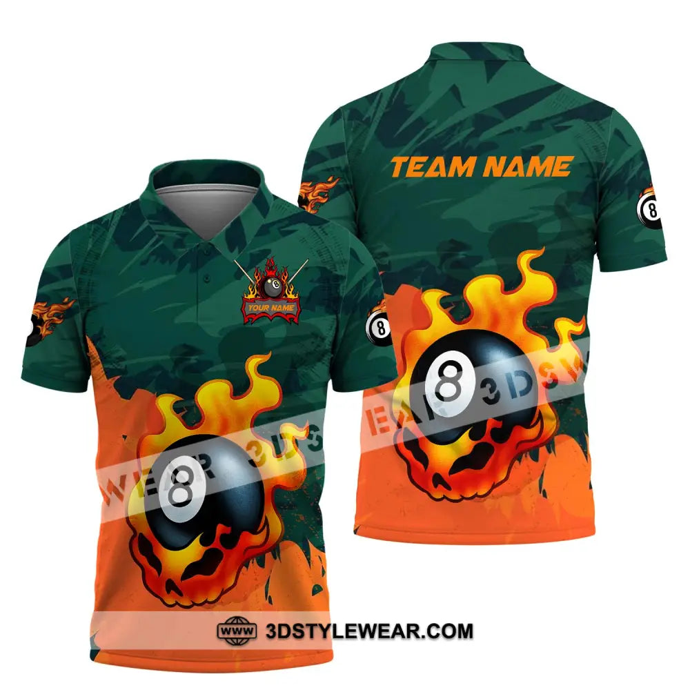 Unisex Shirt - Custom Name And Team Sport Billiard Ball No 8 Polo / S T-Shirt