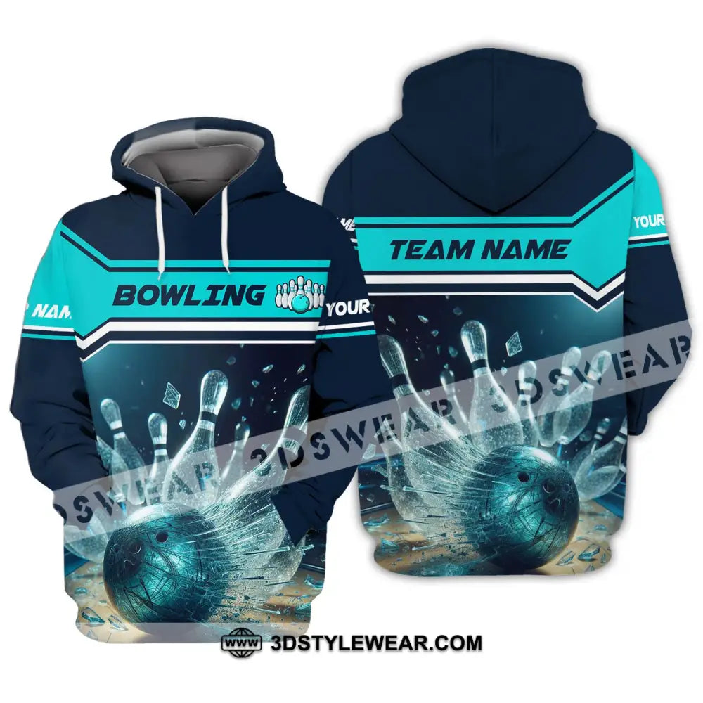 Unisex Shirt - Custom Name And Team Sport Crystal Bowling Hoodie / S T-Shirt