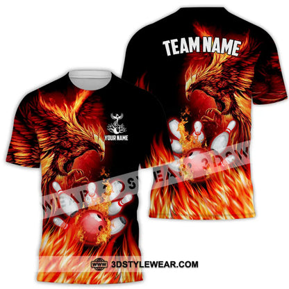 Unisex Shirt - Custom Name And Team Sport Fire Eagle Bowling T-Shirt / S T-Shirt