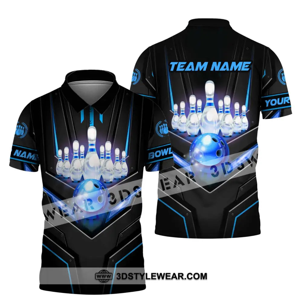 Unisex Shirt - Custom Name And Team Sport Ice Bowling Polo / S T-Shirt