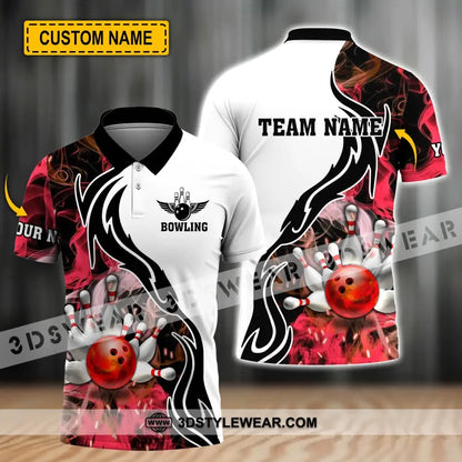 Unisex Shirt - Custom Name And Team Sport Red Bowling T-Shirt