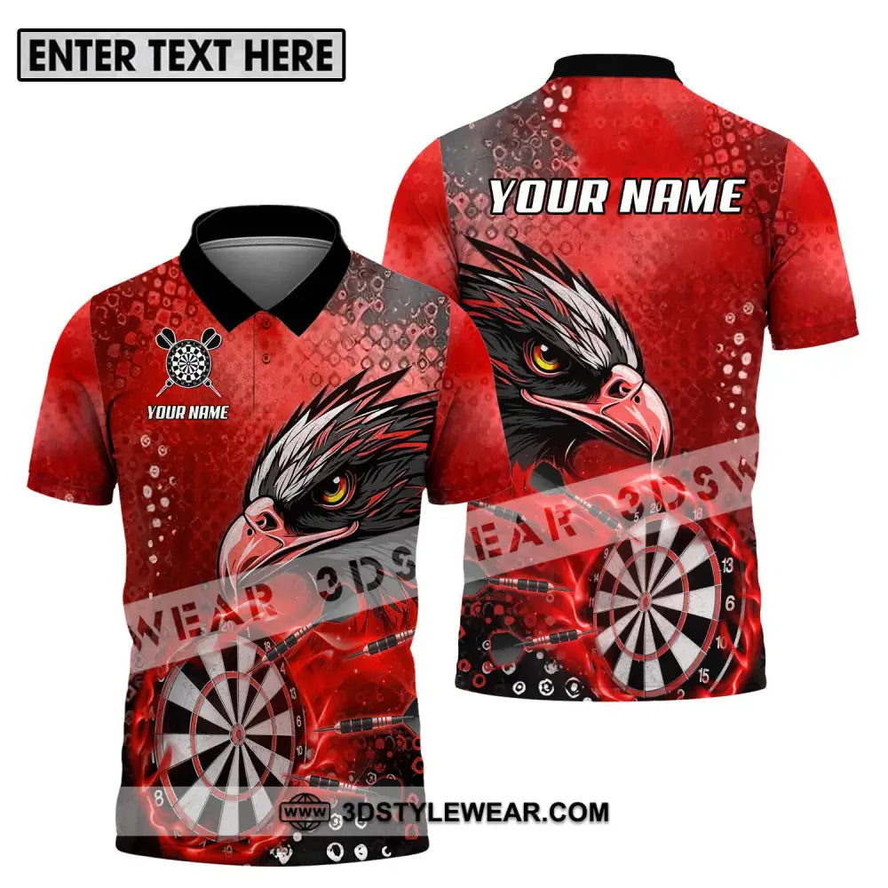 Unisex Shirt - Custom Name And Team Sport Red Eagle Darts Polo / S T-Shirt