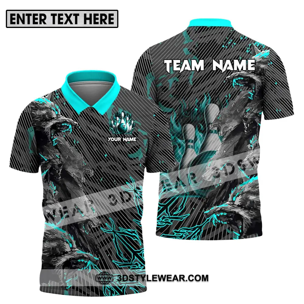 Unisex Shirt - Custom Name And Team Sport Wolves Bowling Polo / S T-Shirt