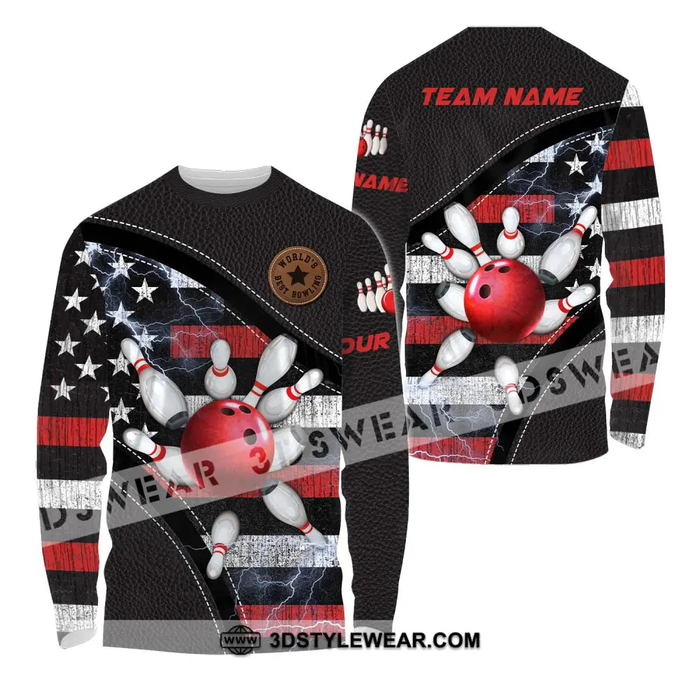 Unisex Shirt - Custom Name And Team Sport World’s Best Bowling Long Sleeve / S T-Shirt