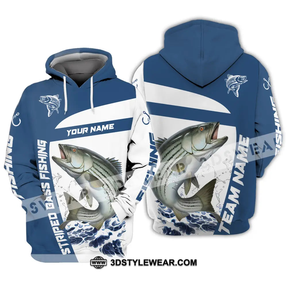 Unisex Shirt - Custom Name And Team Striped Fishing Hoodie / S T-Shirt