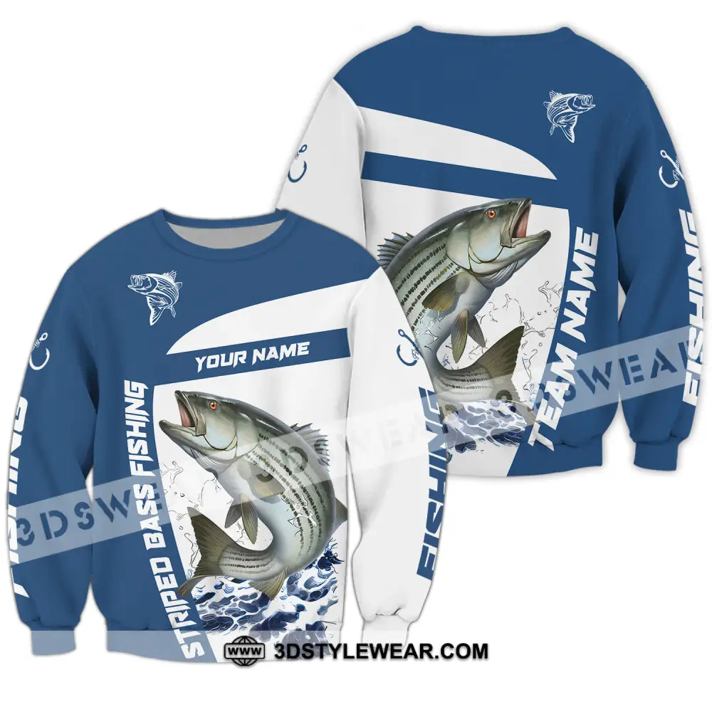 Unisex Shirt - Custom Name And Team Striped Fishing Long Sleeve / S T-Shirt