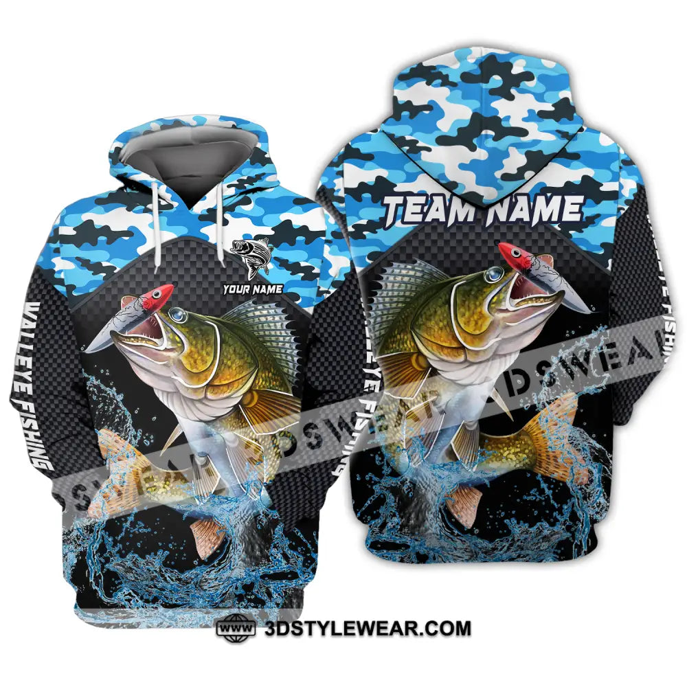 Unisex Shirt - Custom Name And Team Walley Fishing Hoodie / S T-Shirt