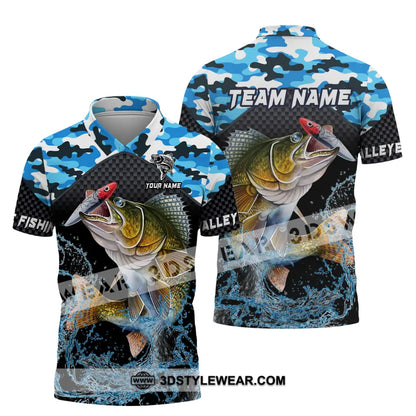 Unisex Shirt - Custom Name And Team Walley Fishing Polo / S T-Shirt