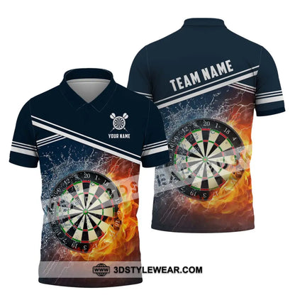 Unisex Shirt - Custom Name And Team Water Fire Darts Polo / S T-Shirt