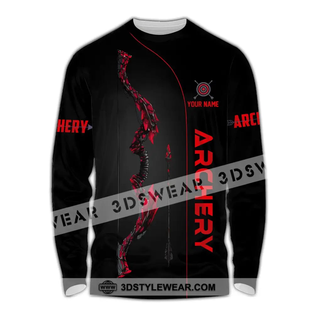 Unisex Shirt Custom Name Archer Archery Polo Long Sleeve Gift / S T-Shirt