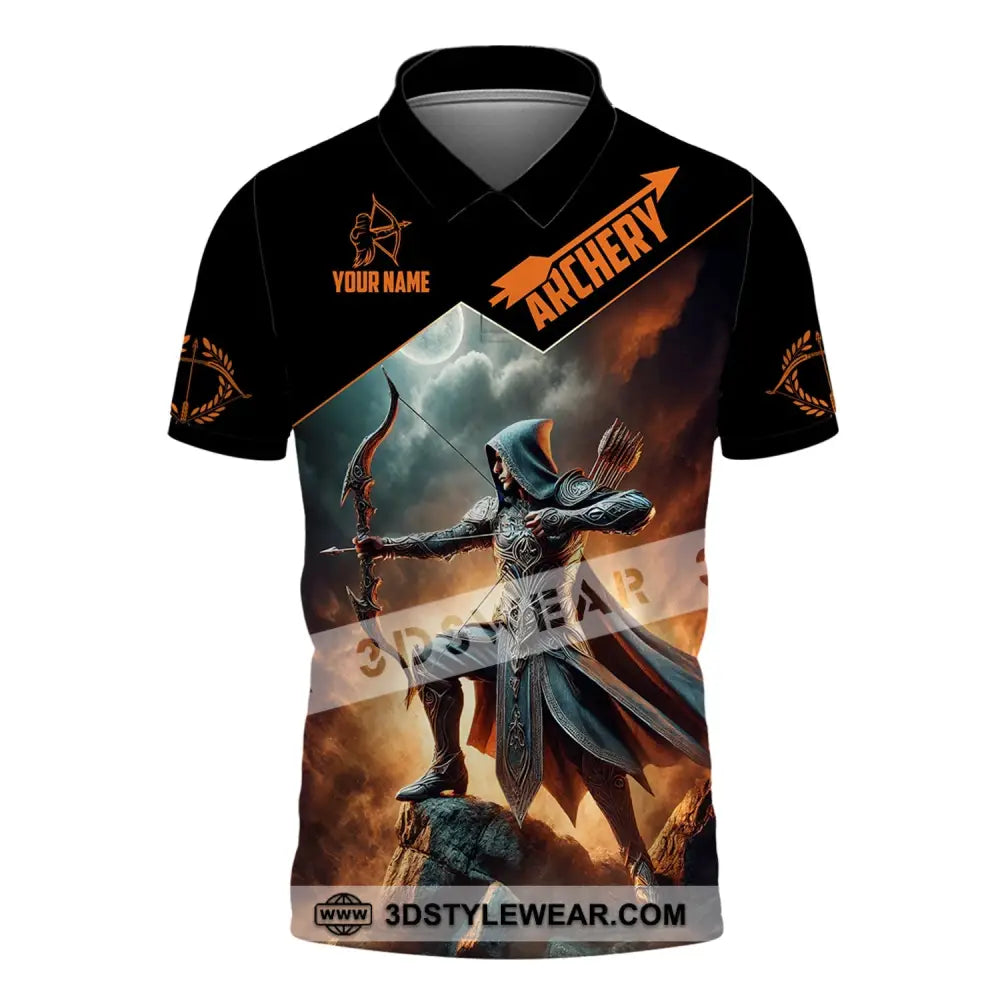 Unisex Shirt Custom Name Archer Archery Polo Long Sleeve Gift / S T-Shirt
