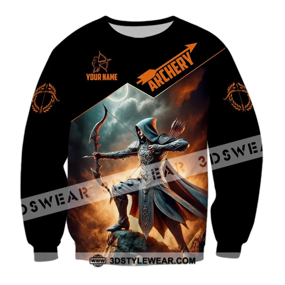 Unisex Shirt Custom Name Archer Archery Polo Long Sleeve Gift / S T-Shirt