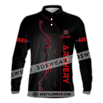 Unisex Shirt Custom Name Archer Archery Polo Long Sleeve Gift / S T-Shirt