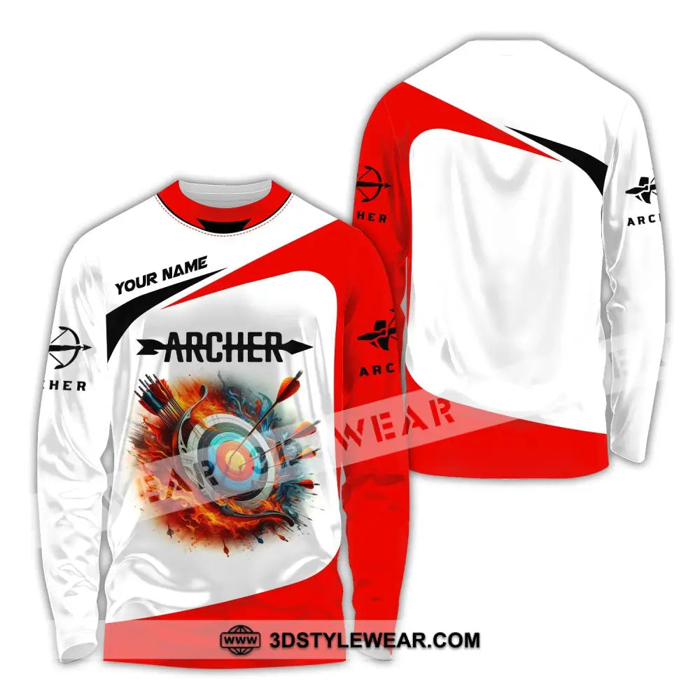 Unisex Shirt Custom Name Archery Gift For Lovers Long Sleeve / S T-Shirt