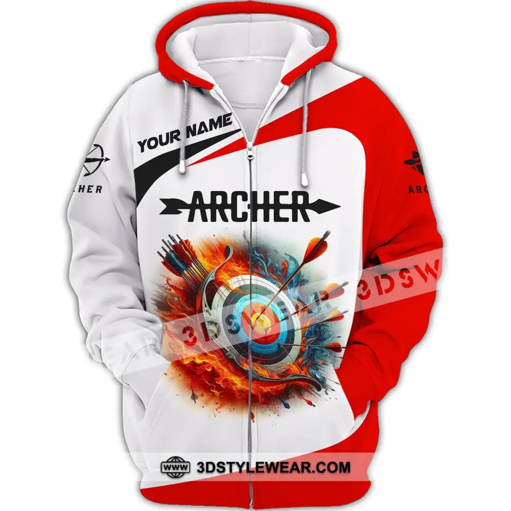 Unisex Shirt Custom Name Archery Gift For Lovers Zipper Hoodie / S T-Shirt