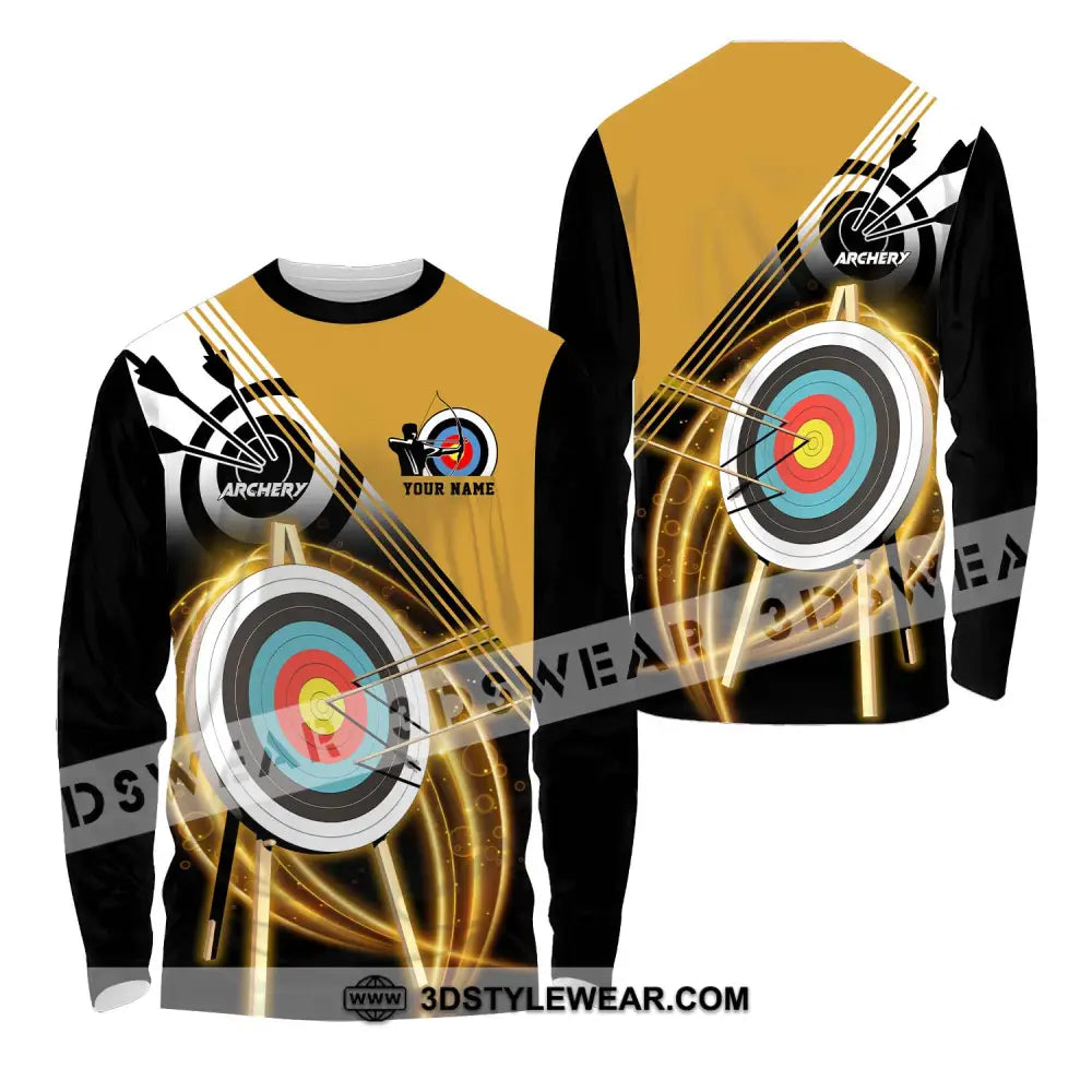 Unisex Shirt - Custom Name Archery Hit The Target Long Sleeve / S T-Shirt