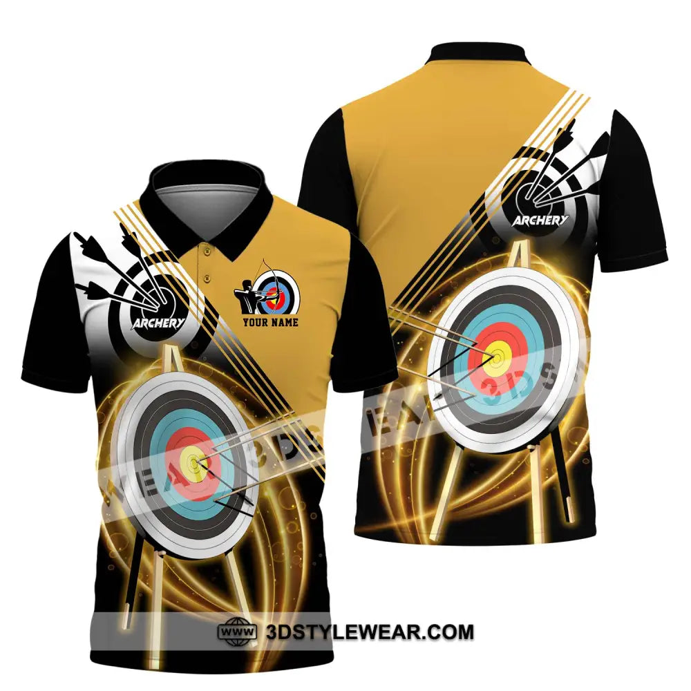 Unisex Shirt - Custom Name Archery Hit The Target Polo / S T-Shirt