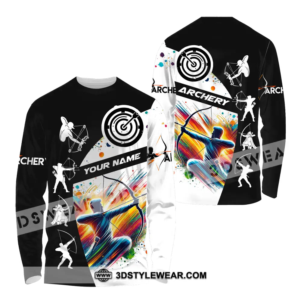 Unisex Shirt - Custom Name Archery Long Sleeve / S T-Shirt