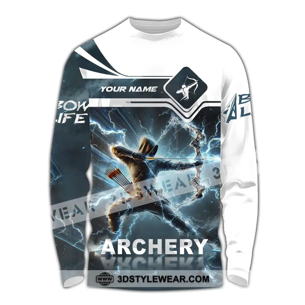 Unisex Shirt - Custom Name Archery Long Sleeve / S T-Shirt