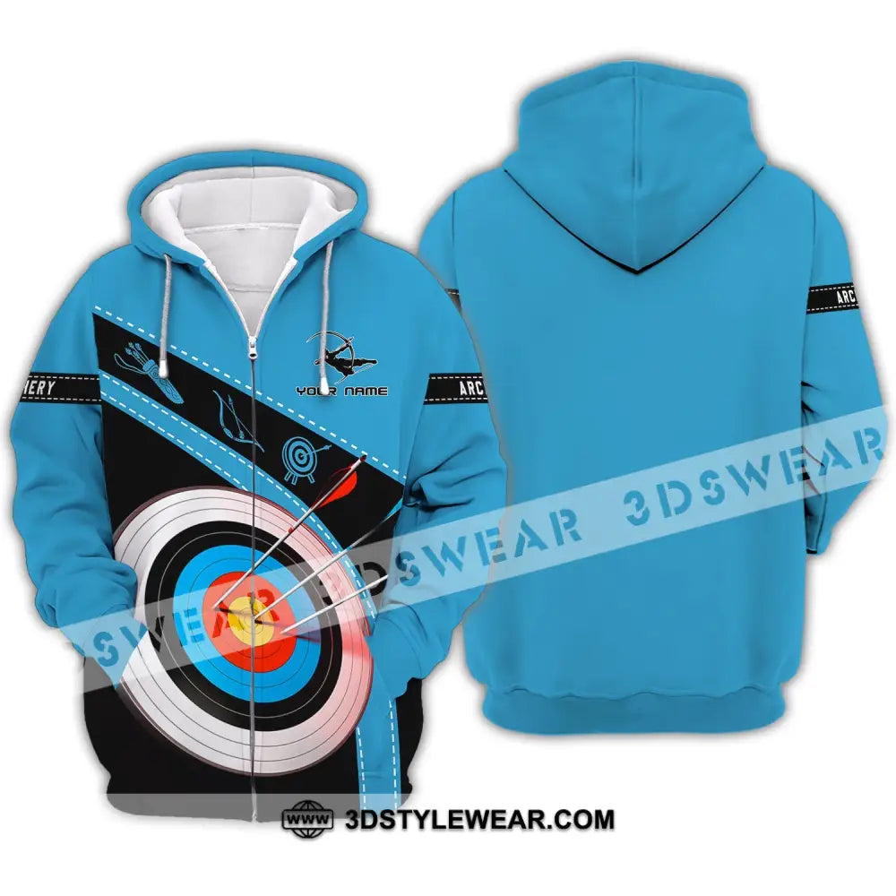 Unisex Shirt - Custom Name Archery Lover Zipper Hoodie / S T-Shirt