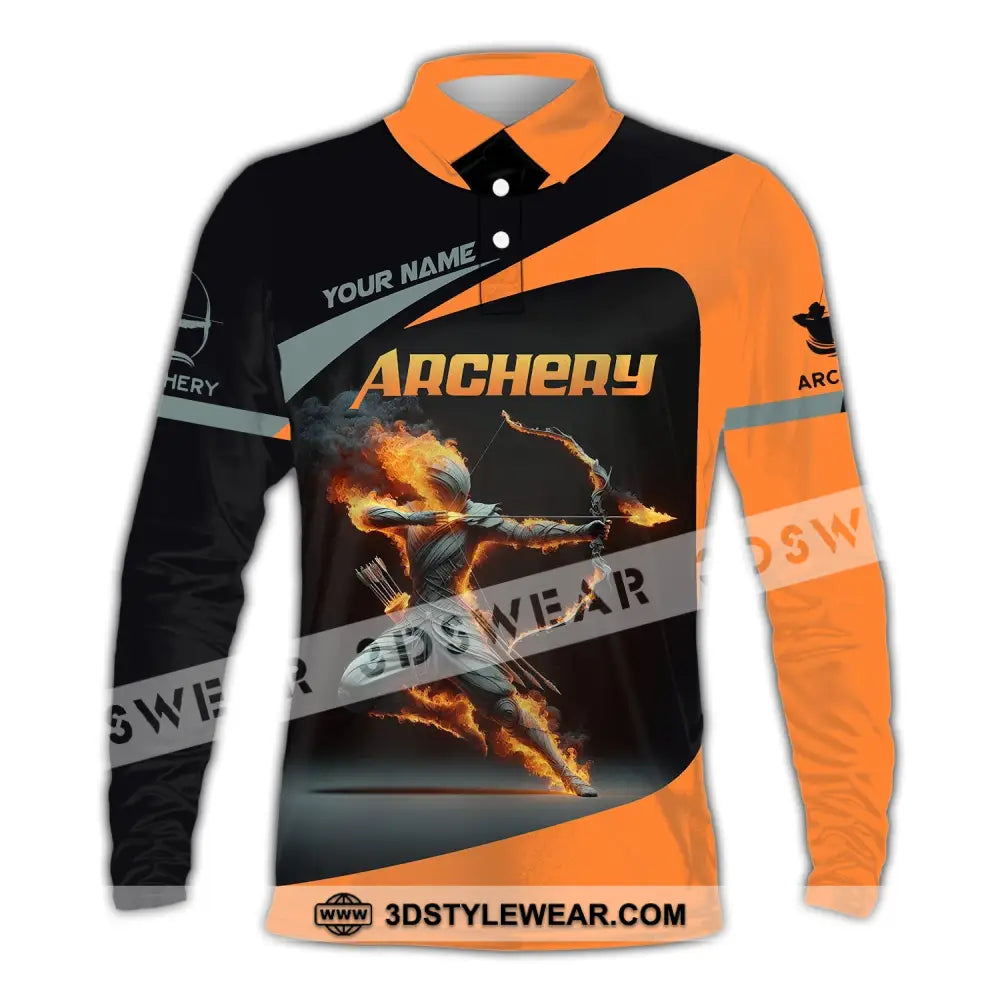 Unisex Shirt Custom Name Archery Shirt Archery Polo Long Sleeve Archery Love T-Shirt Long Sleeve Polo / S T-shirt