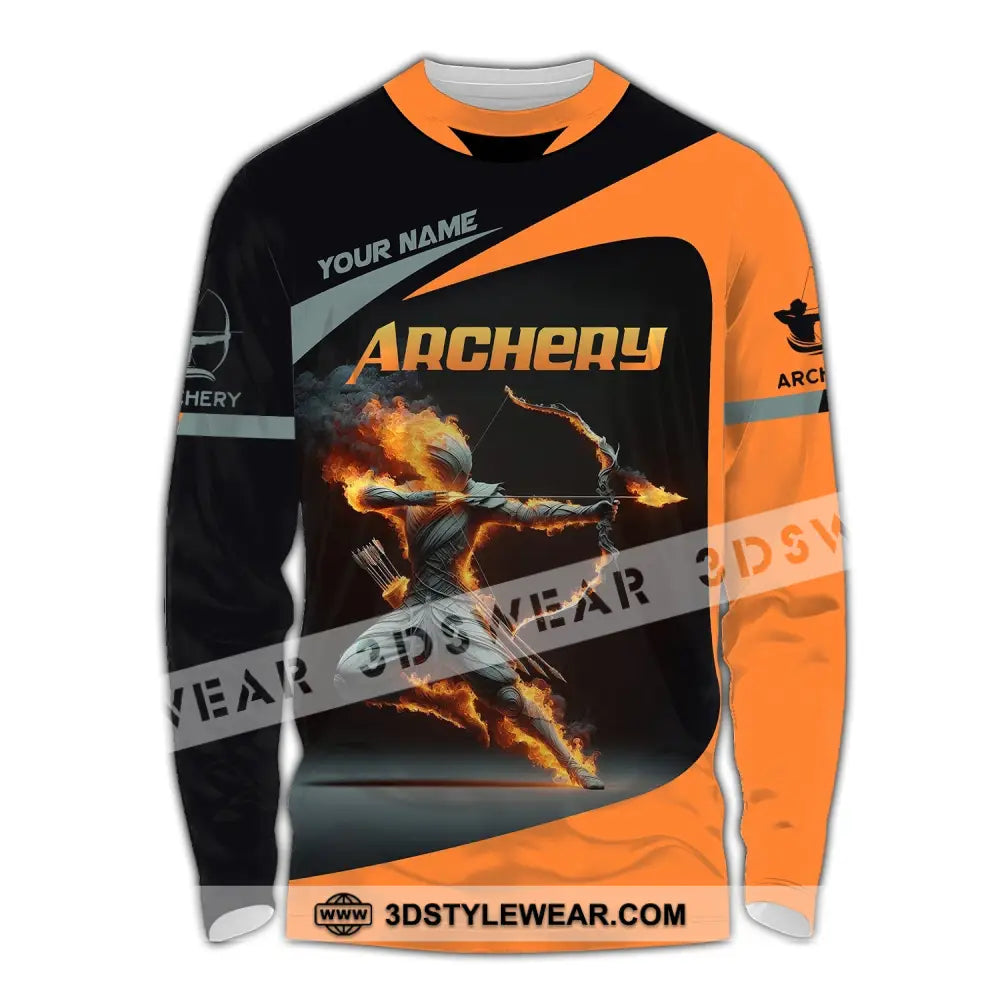Unisex Shirt Custom Name Archery Shirt Archery Polo Long Sleeve Archery Love T-Shirt Long Sleeve Shirt / S T-shirt
