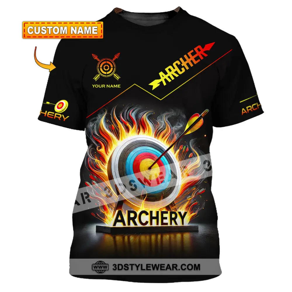 Unisex Shirt Custom Name Archery T-Shirt Archer Hoodie Long Sleeve Gift For Lovers T-Shirt