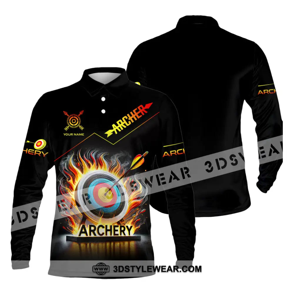 Unisex Shirt Custom Name Archery T-Shirt Archer Hoodie Long Sleeve Gift For Lovers Polo / S T-Shirt