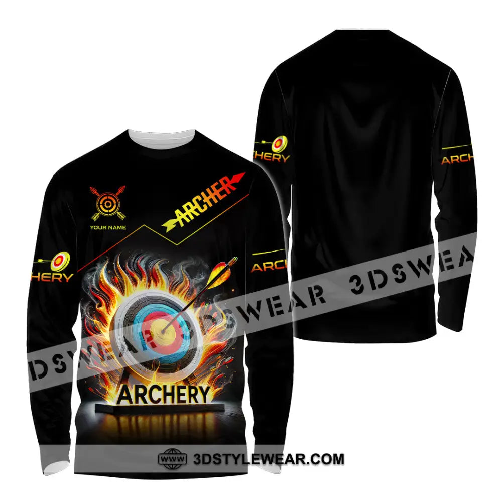 Unisex Shirt Custom Name Archery T-Shirt Archer Hoodie Long Sleeve Gift For Lovers / S T-Shirt