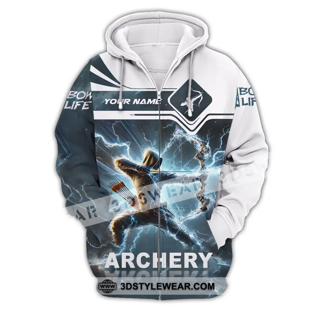 Unisex Shirt - Custom Name Archery Zipper Hoodie / S T-Shirt