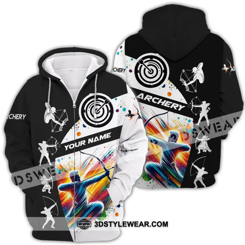 Unisex Shirt - Custom Name Archery Zipper Hoodie / S T-Shirt