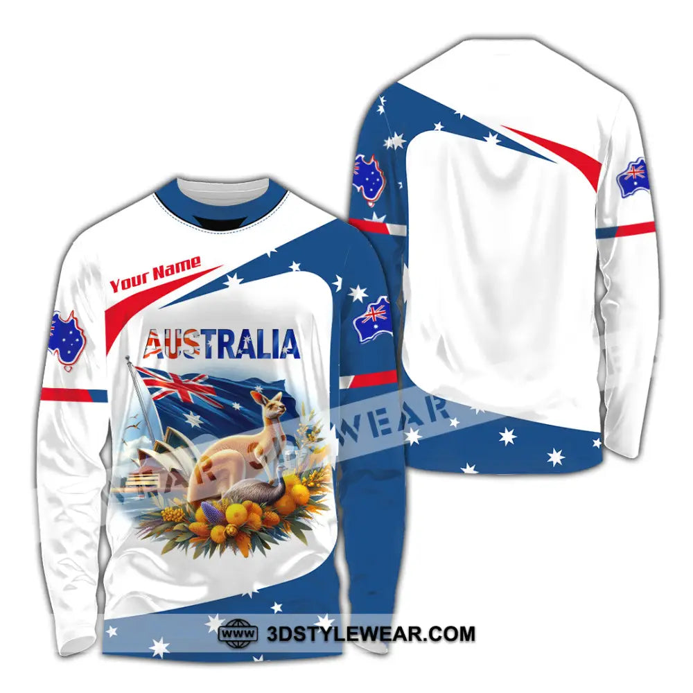 Unisex Shirt Custom Name Australia Lover Polo Long Sleeve Gift / S T-Shirt