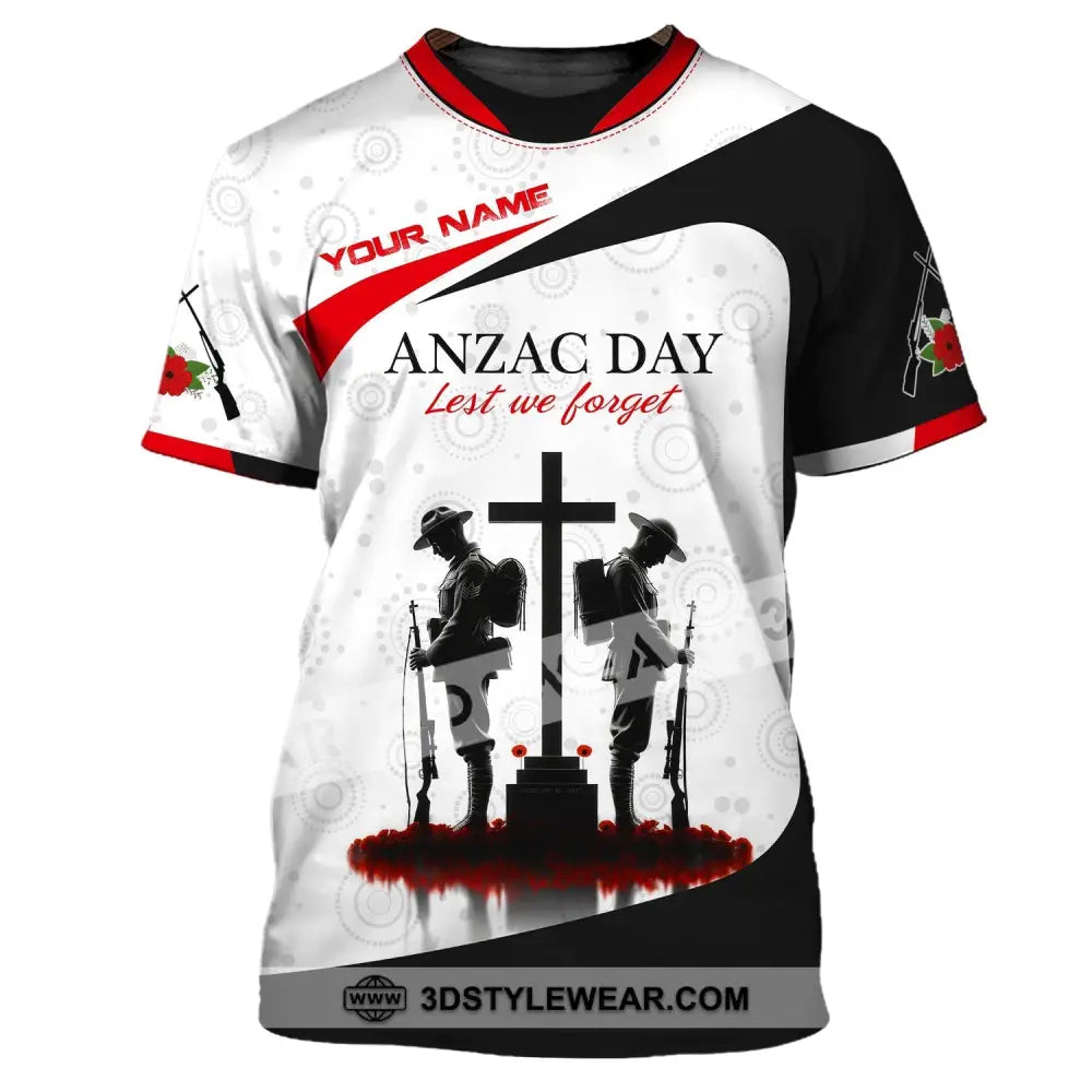 Unisex Shirt Custom Name Australia T-Shirt Anzac Day Remembrance / S