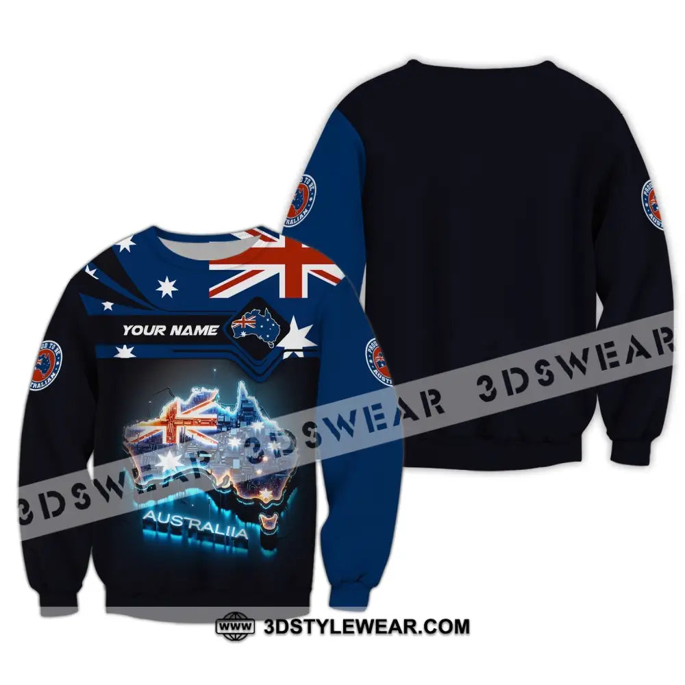 Unisex Shirt Custom Name Australia T-Shirt Proud To Be Australian Long Sleeve / S