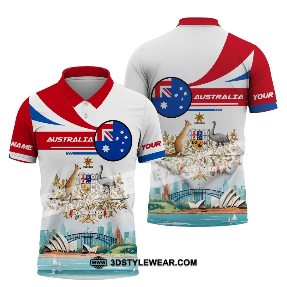 Unisex Shirt Custom Name Australia T-Shirt Sydney Harbour Bridge Polo / S