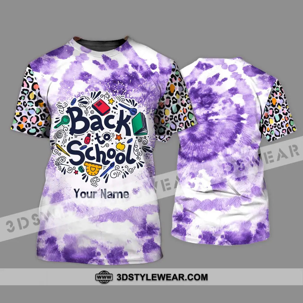 Unisex Shirt - Custom Name Back To School Purple T-Shirt / S T-Shirt