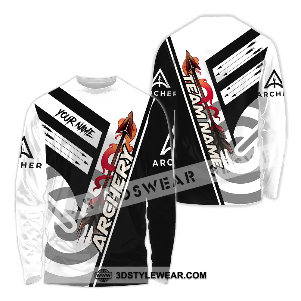 Unisex Shirt - Custom Name Basic Archery Player Long Sleeve / S T-Shirt