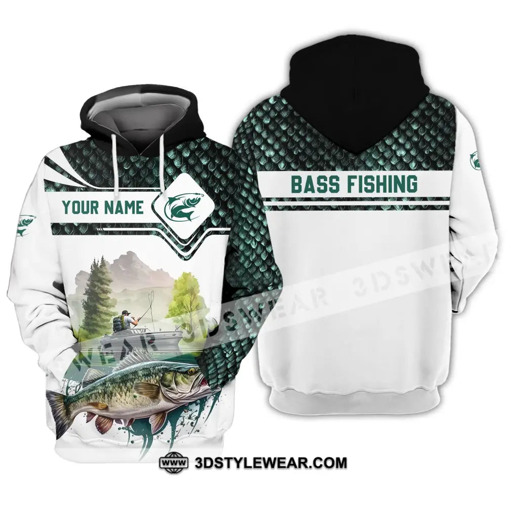 Unisex Shirt - Custom Name Bass Fishing Lake Hoodie / S T-Shirt