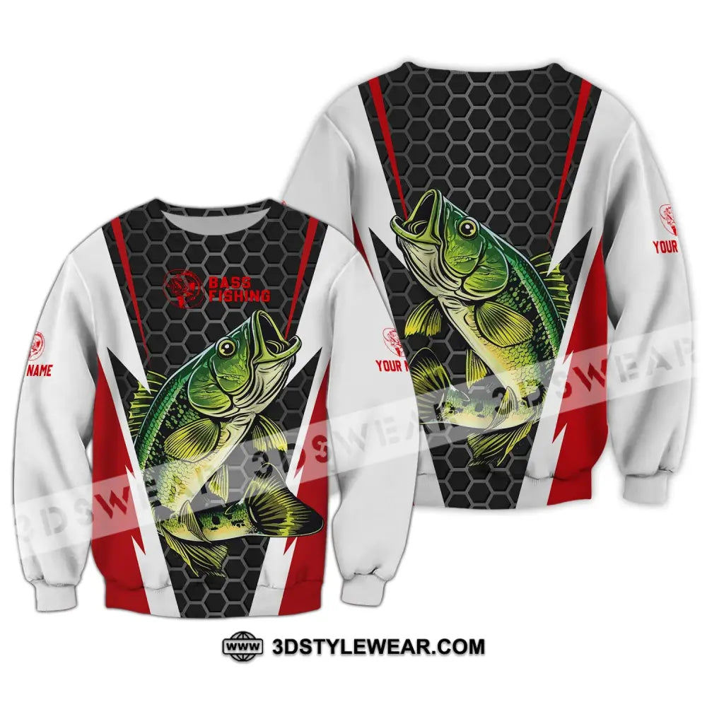 Unisex Shirt - Custom Name Bass Fishing Long Sleeve / S T-Shirt