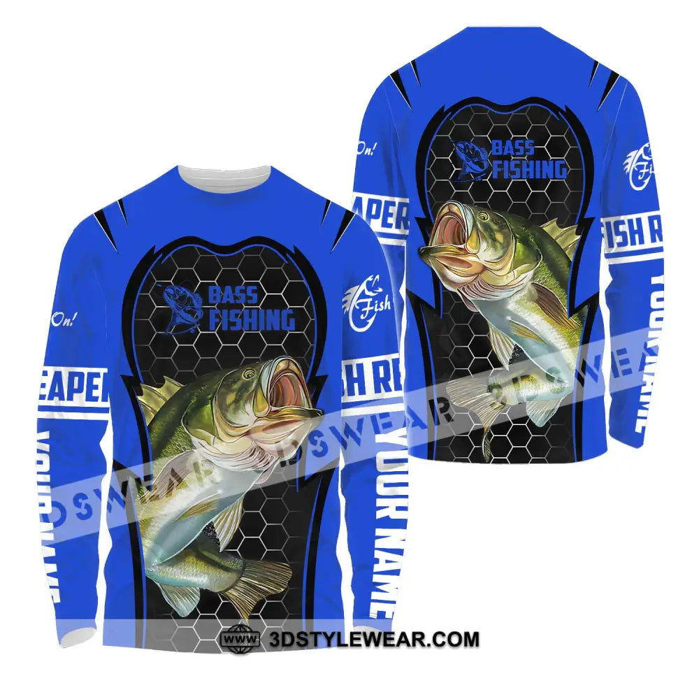 Unisex Shirt - Custom Name Bass Fishing Long Sleeve / S T-Shirt