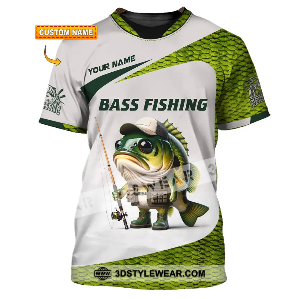 Unisex Shirt Custom Name Bass Fishing Lover Hoodie T-Shirt