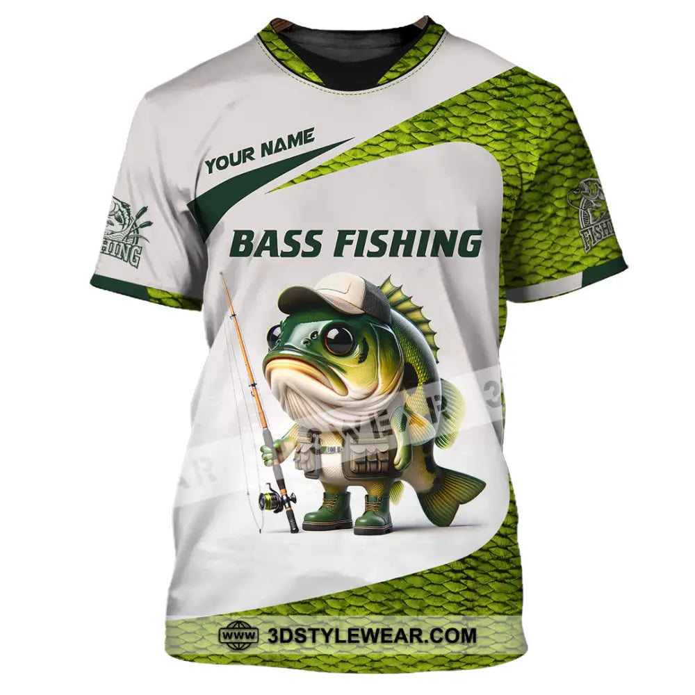 Unisex Shirt Custom Name Bass Fishing Lover Hoodie T-Shirt / S T-Shirt