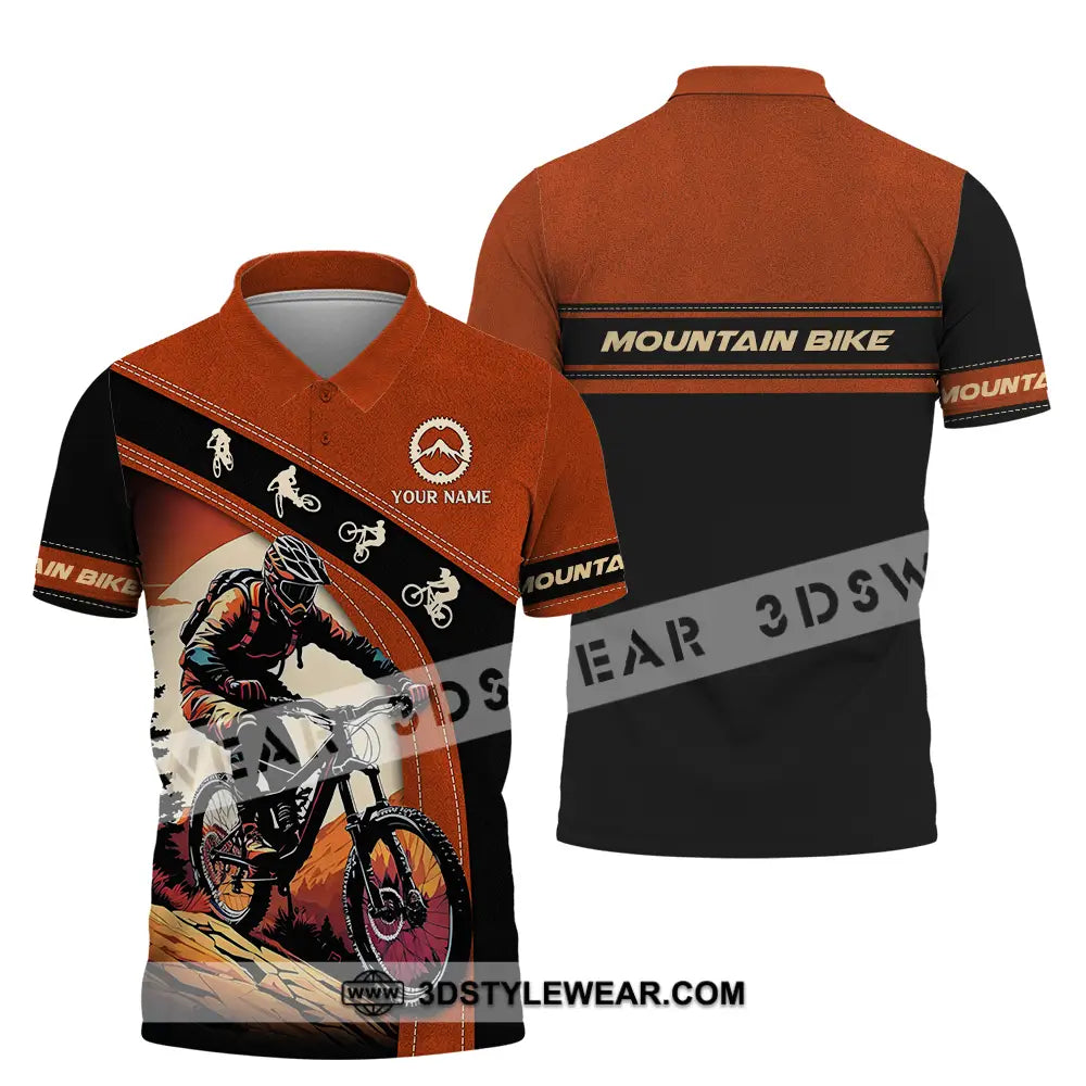 Unisex Shirt - Custom Name Biker For Mountain Bike Player Polo / S T-Shirt