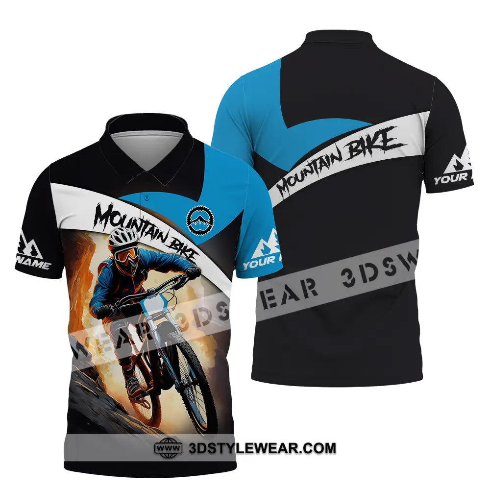 Unisex Shirt - Custom Name Biker For Mountain Bike Player Racing Polo / S T-Shirt