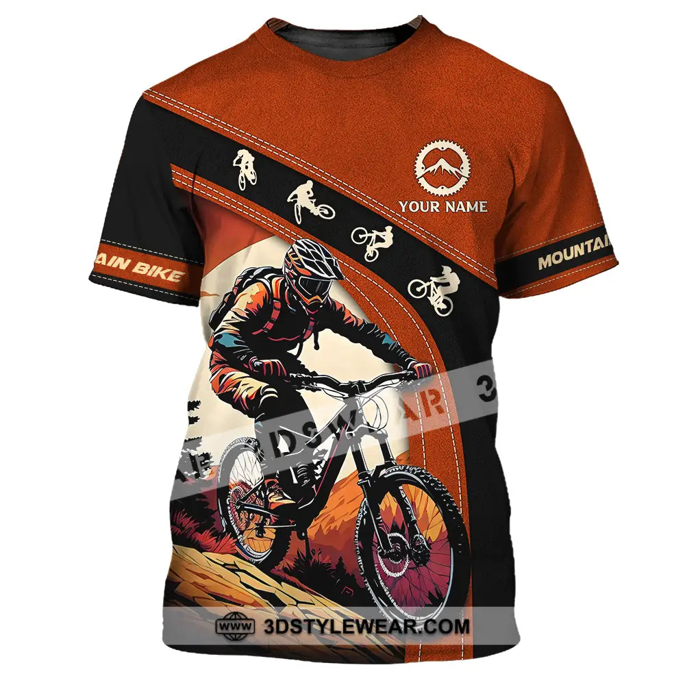 Unisex Shirt - Custom Name Biker For Mountain Bike Player T-Shirt / S T-Shirt