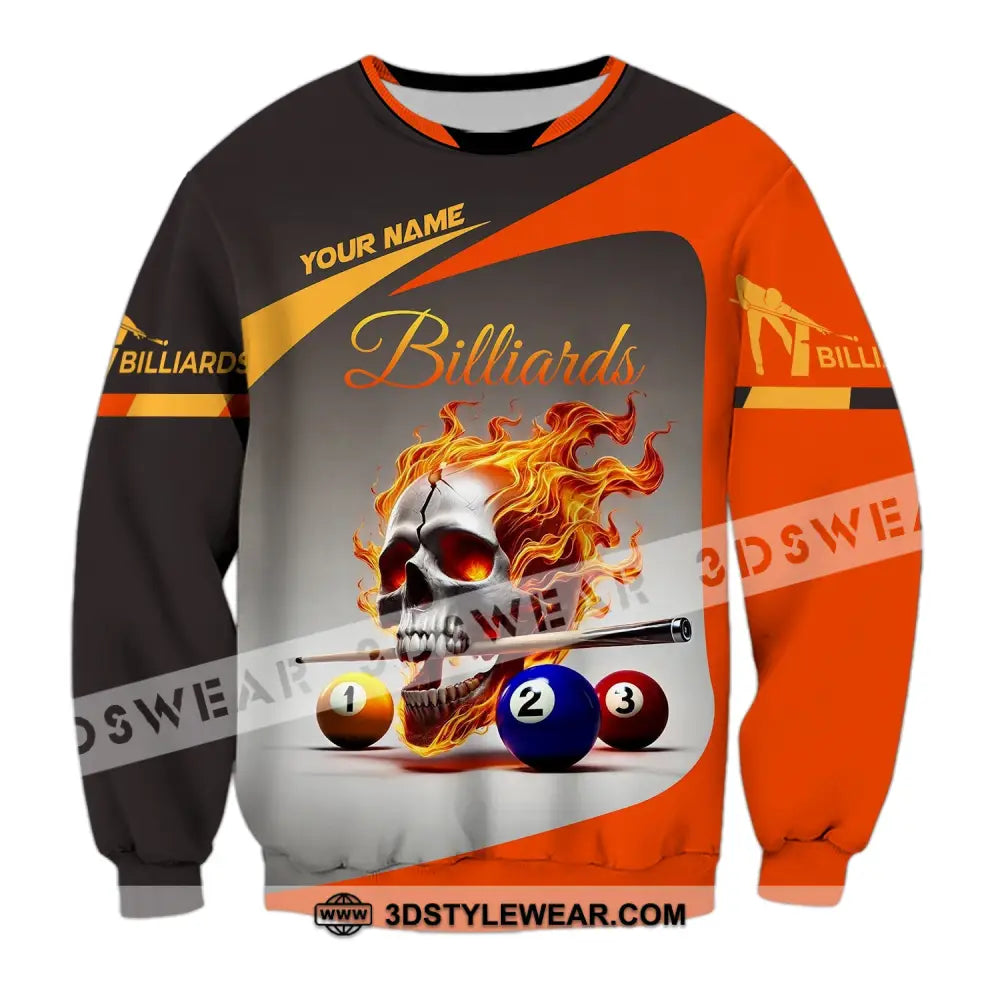 Unisex Shirt Custom Name Billiard Gift Long Sleeve / S T-Shirt