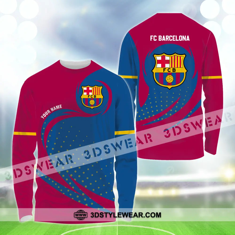 Unisex Shirt - Custom Name Blaugrana Long Sleeve / S T-Shirt