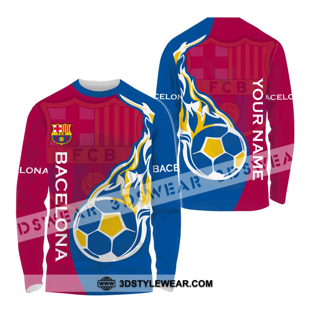 Unisex Shirt - Custom Name Blaugrana Lover Long Sleeve / S T-Shirt