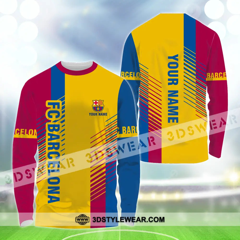 Unisex Shirt - Custom Name Blaugrana Lover Long Sleeve / S T-Shirt